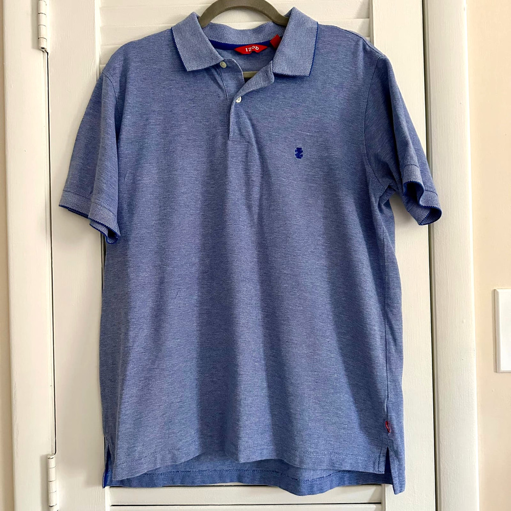 Men's Izod Blue Pique Polo Size L